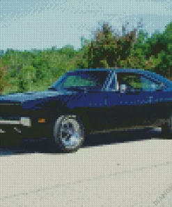 Black 1969 Charger Diamond Painting