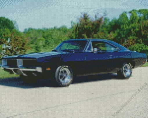 Black 1969 Charger Diamond Painting
