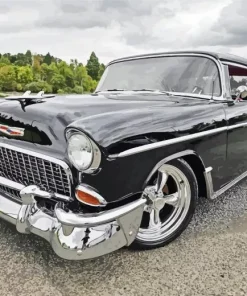 Black 55 Chevy Bel Air Diamond Painting