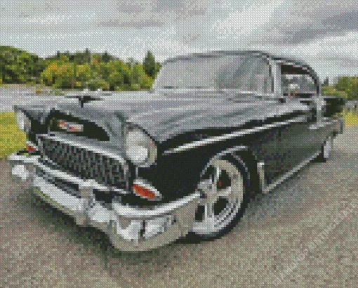 Black 55 Chevy Bel Air Diamond Painting