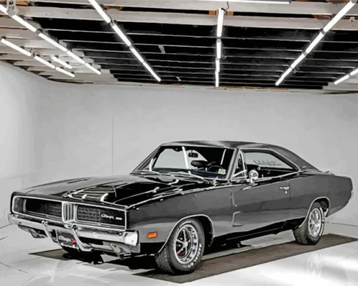 Black 69 Dodge Charger Diamond Painting