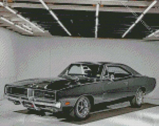 Black 69 Dodge Charger Diamond Painting