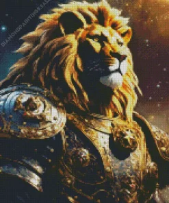 Black And Gold Lion Diamond Painting