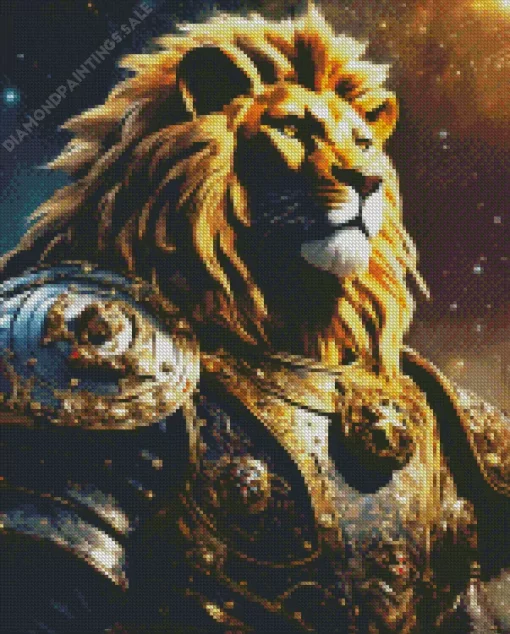 Black And Gold Lion Diamond Painting