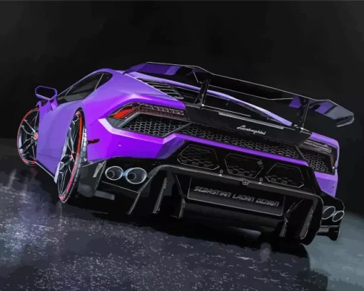 Black And Purple Car Diamond Painting