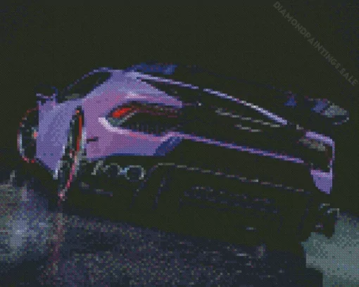Black And Purple Car Diamond Painting