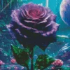 Black And Purple Flower Diamond Painting