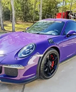 Black And Purple Porsche Diamond Painting