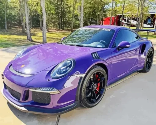 Black And Purple Porsche Diamond Painting