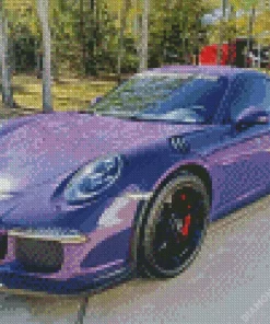 Black And Purple Porsche Diamond Painting