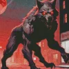 Black And Red Werewolf Diamond Painting