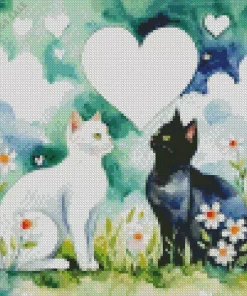 Black And White Cats Diamond Painting