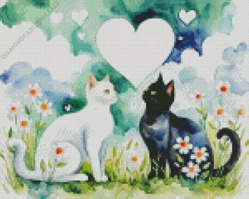 Black And White Cats Diamond Painting