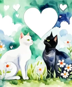 Black And White Cats Diamond Painting