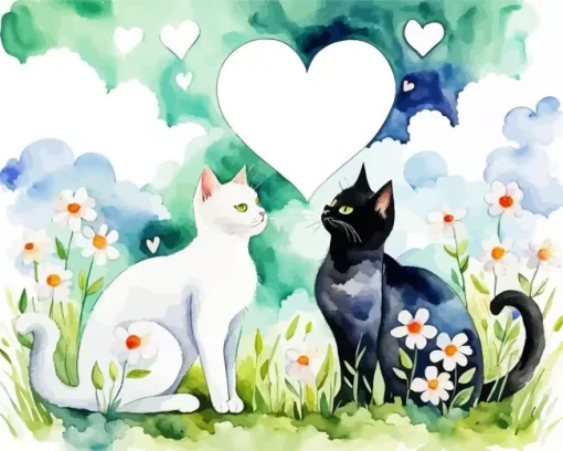 Black And White Cats Diamond Painting
