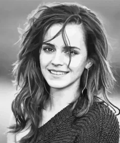 Black And White Emma Watson Diamond Painting