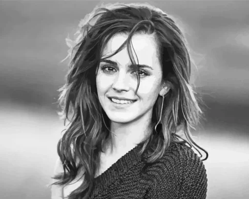 Black And White Emma Watson Diamond Painting