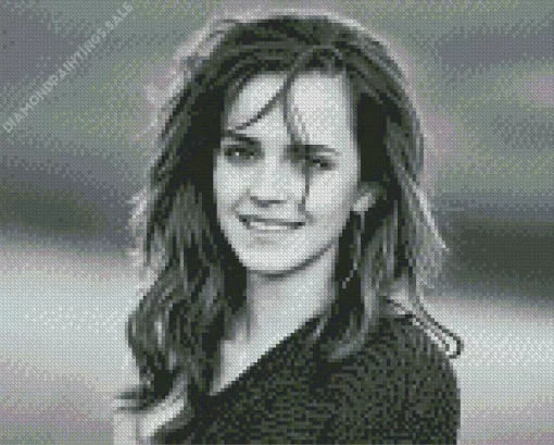 Black And White Emma Watson Diamond Painting