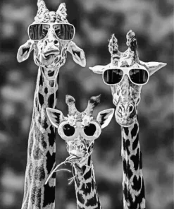 Black And White Giraffes Diamond Painting