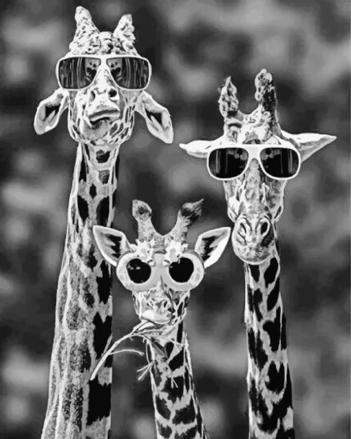Black And White Giraffes Diamond Painting