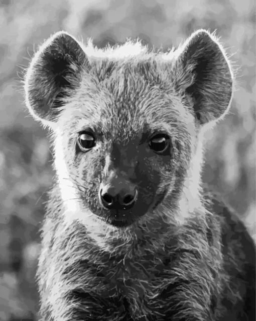 Black And White Hyena Diamond Painting