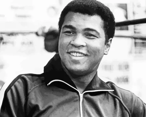 Black And White Muhammad Ali Diamond Painting