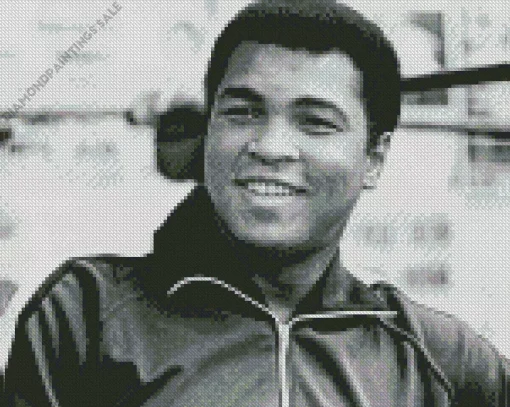 Black And White Muhammad Ali Diamond Painting