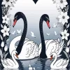 Black And White Swan Diamond Painting