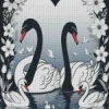 Black And White Swan Diamond Painting
