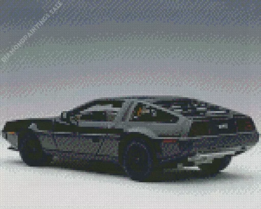 Black Delorean Car Diamond Painting