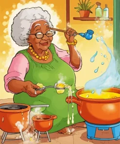 Black Grandma Diamond Painting