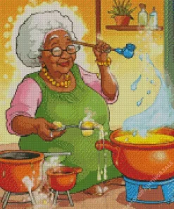 Black Grandma Diamond Painting