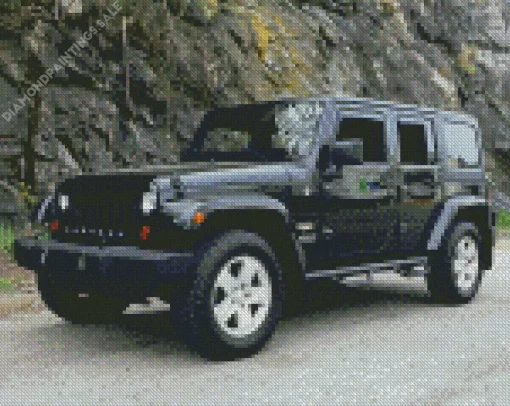 Black Jeep Car Diamond Painting