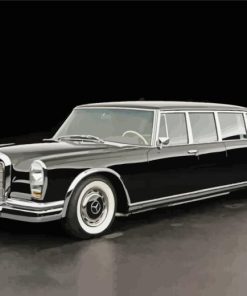 Black Vintage Mercedes Benz 1963 Diamond Painting