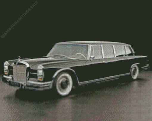 Black Vintage Mercedes Benz 1963 Diamond Painting