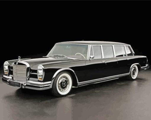 Black Vintage Mercedes Benz 1963 Diamond Painting