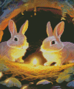 Blonde Bunnies Diamond Painting