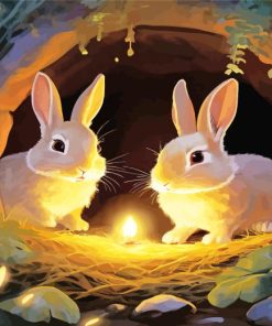 Blonde Bunnies Diamond Painting