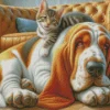 Bloodhound And Cat Diamond Painting