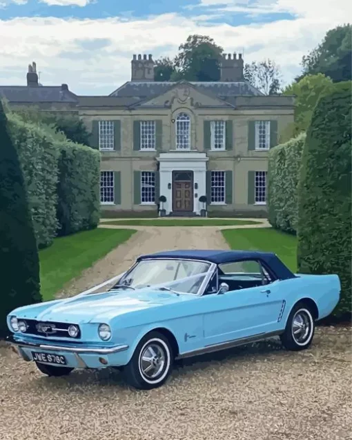 Blue 1960 Ford Mustang Diamond Painting