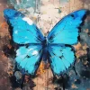 Blue And Black Butterfly Art Diamond Painting