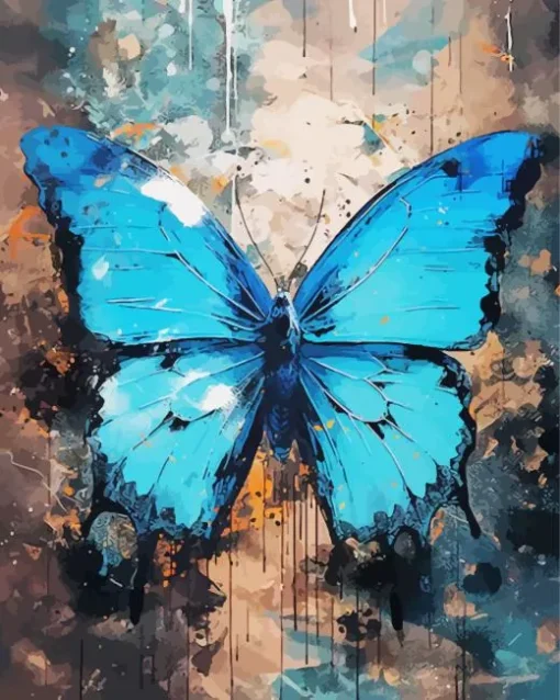 Blue And Black Butterfly Art Diamond Painting