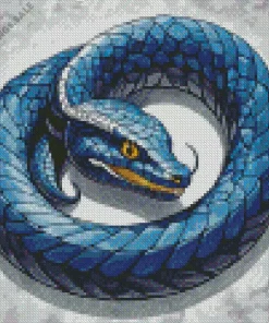 Blue And Black Snake Diamond Painting