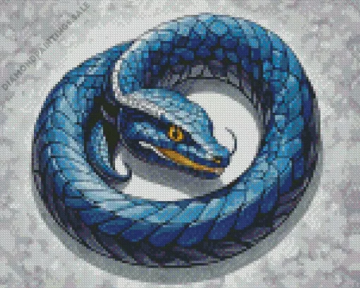 Blue And Black Snake Diamond Painting