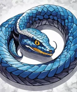 Blue And Black Snake Diamond Painting