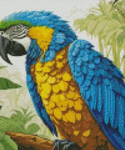 Blue And Gold Macaw Bird Diamond Painting