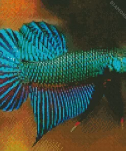 Blue And Green Betta Fish Diamond Painting