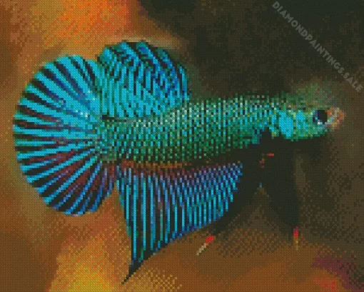 Blue And Green Betta Fish Diamond Painting
