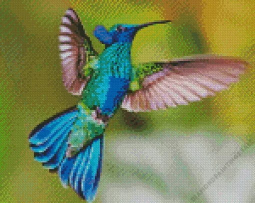 Blue And Green Hummingbird Diamond Painting