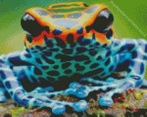 Blue And Orange Frog Diamond Painting